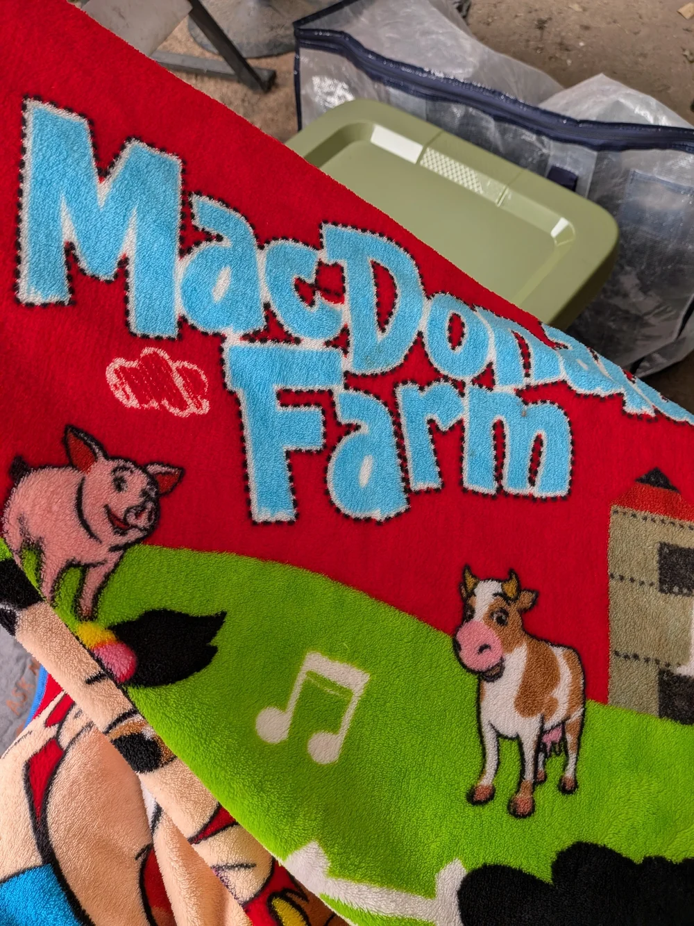 CoComelon Red Kids Character Throw Blanket - MacDonald Farm Design